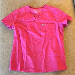 Figs pink scrub top